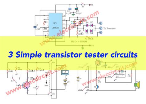 Transistor tester circuit - Eleccircuit.com