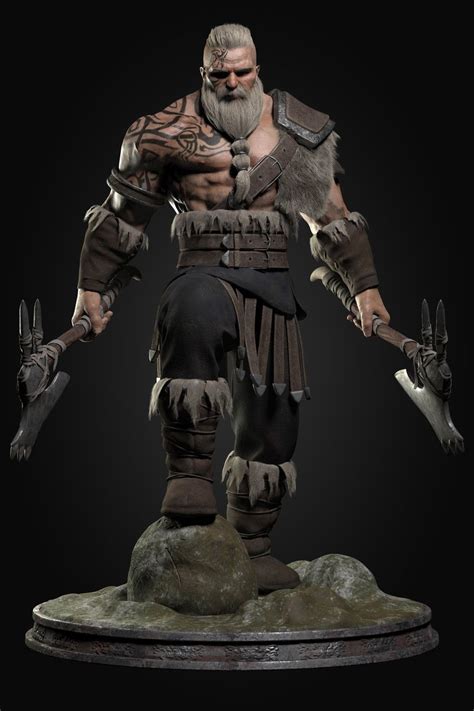 ArtStation - 3D Berserker Character, Andy Fong | Viking character, Character portraits, Viking art