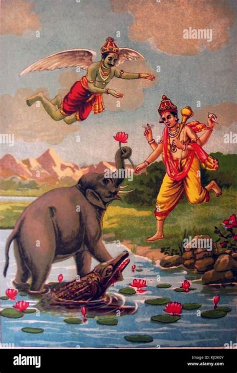 Gajendra Moksha print Stock Photo - Alamy