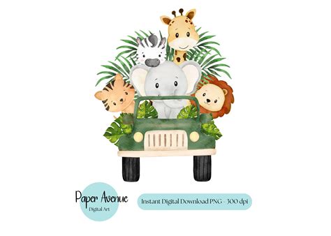 Safari Animals Jeepbaby Shower Safari T-shirt Transfer Baby - Etsy