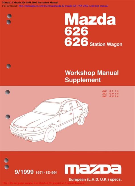 Mazda 22 Mazda 626 1998 2002 Workshop Manual by AprilTruittr - Issuu