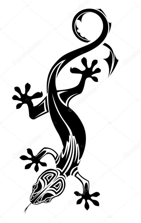 Lizard outline tattoo | Lizard tattoo — Stock Vector © osipovev #5361072