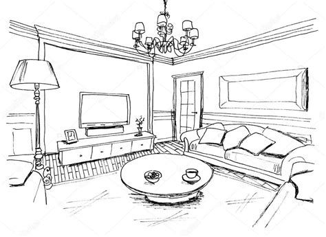 Living Room Sketch Images | Baci Living Room