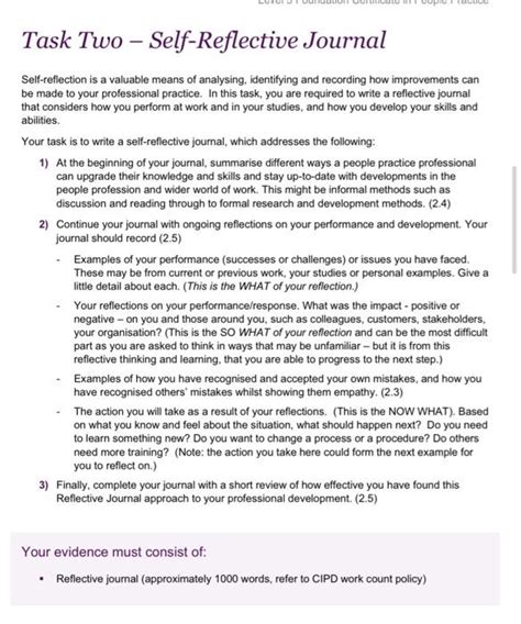 Solved OLULE Task Two - Self-Reflective Journal | Chegg.com