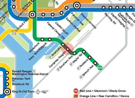 Congress Heights station map - Washington Metro