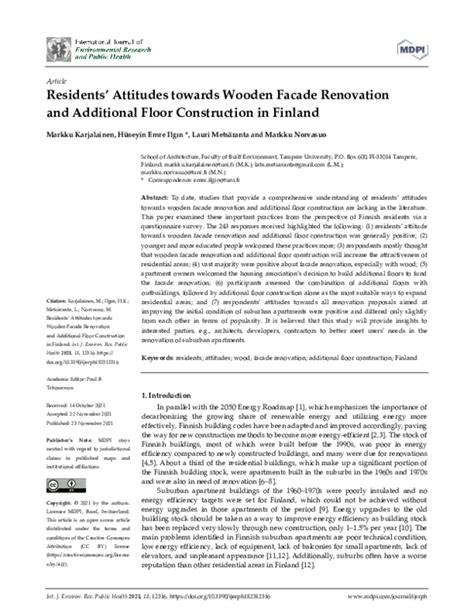 (PDF) Residents’ Attitudes towards Wooden Facade Renovation and Additional Floor Construction in ...
