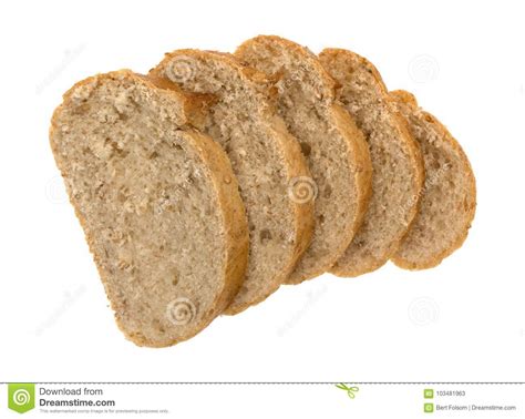 Slices of Whole Wheat Bread Loaf on a White Background Stock Image - Image of serving, homemade ...