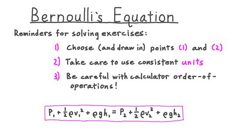 Bernoulli Equation Calculator