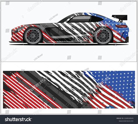 Usa Flag Racing Car Wrap Design Stock Vector (Royalty Free) 2249528543 ...