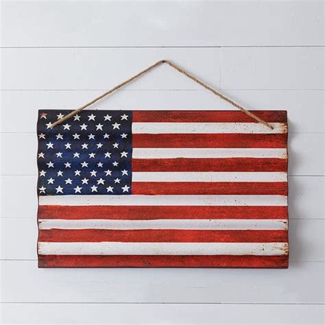 Weathered Metal American Flag Wall Decor | Antique Farmhouse