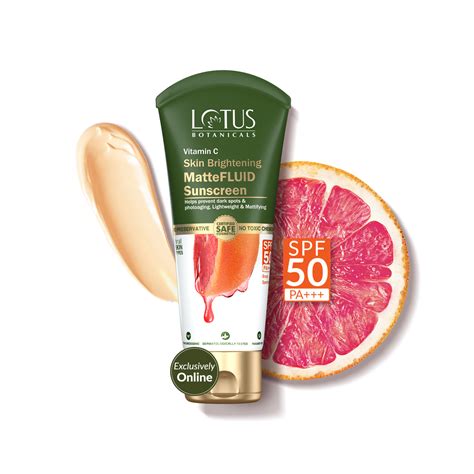 Get Glowing Skin with Vitamin C Sunscreen - Shop Now For Skin Brightening Mattefluid Lotus ...