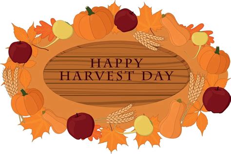 Happy harvest day wooden signboard decorated with vegetables vector 3341797 Vector Art at Vecteezy