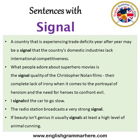 Sentences with Signal, Signal in a Sentence in English, Sentences For ...