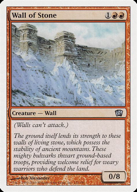 Wall of Stone · Eighth Edition (8ED) #232 · Scryfall Magic The ...