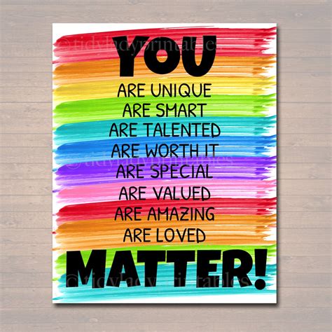 YOU MATTER Classroom Printable, Counseling Office Poster, Counselor Of ...