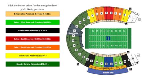 Duke Football Stadium Seating Map