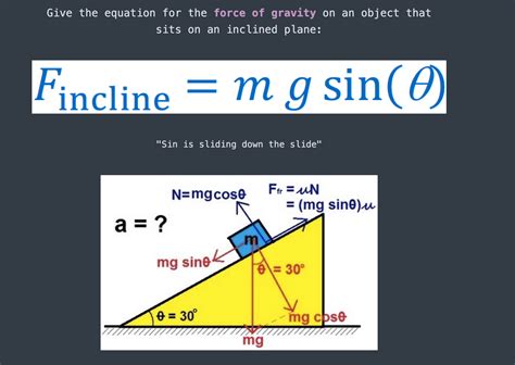 Force of gravity of an object on an inclined plane? : r/Mcat