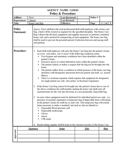 Free Policy And Procedure Template Healthcare - PRINTABLE TEMPLATES