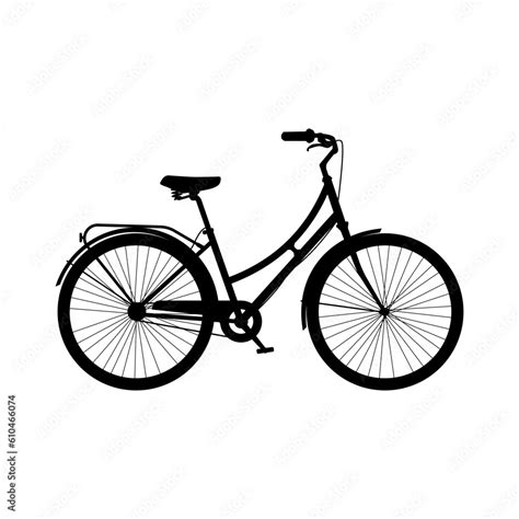 Bicycle vector illustration. Vintage bicycle silhouette vector image ...