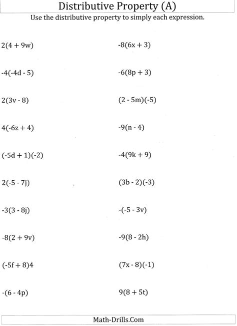 11+ 7Th Grade Distributive Property Worksheet | Math practice worksheets, Algebra worksheets ...