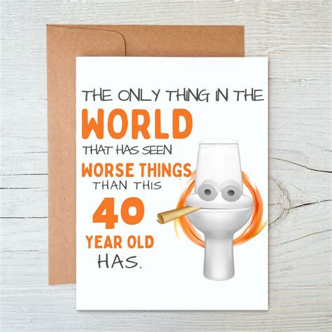 Funny 40th Birthday Card, Funny 40th Birthday Card, 40th Birthday Gift ...