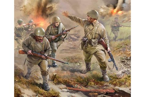 Zvezda - Wargames (WWII) figurky 6103 - Soviet Infantry 1941...