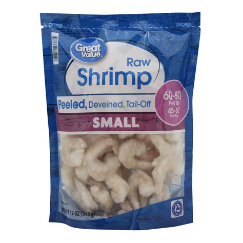 Great Value Frozen Raw Small Peeled Deveined Tail-Off Shrimp, 12 oz ...