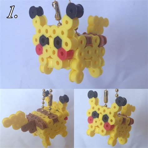 pikachu pokemon 3d perler bead | Manualidades, Plantillas hama beads, Como hacer hama beads