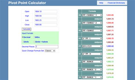 Pivot Point Calculator - The Forex Geek