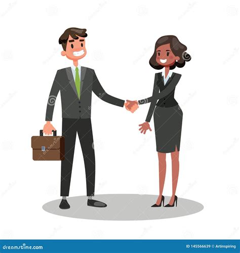 Two People Shaking Their Hands. Business Deal Stock Vector - Illustration of agree ...