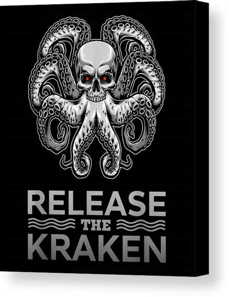 Ancient Greek Mythology Release the Kraken Skull Canvas Print / Canvas ...