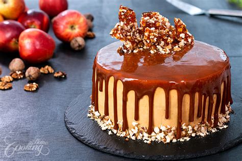 Apple Walnut Caramel Cake with Dulce de Leche Buttercream