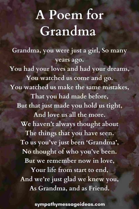 A selection of some of the most touching and memorable funeral poems for grandmothers that will ...