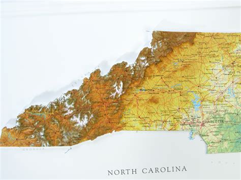 North Carolina Raised Relief 3D map – RaisedRelief.com