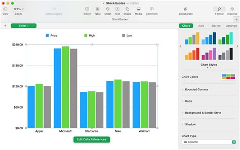 How to insert, format, and edit charts and graphs in Numbers