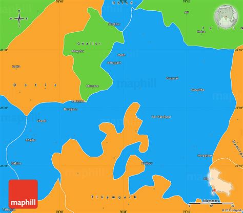 Political Simple Map of Jhansi