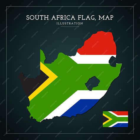 Premium Vector | South Africa Flag Map Vector Illustration