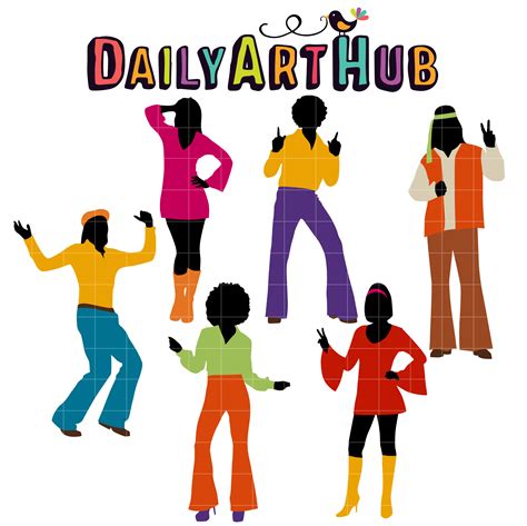 70s Fashion Silhouettes Clip Art Set – Daily Art Hub – Free Clip Art Everyday