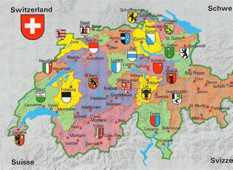 Maps of Switzerland - Switzerland Travel Guide | Map of switzerland, Switzerland travel, Switzerland