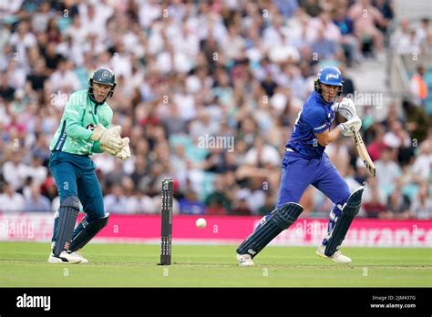 London Spirit's Dan Lawrence batting during The Hundred match at The ...