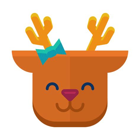 Deer, emoji, emoticon, happy, reindeer, smile icon - Free download