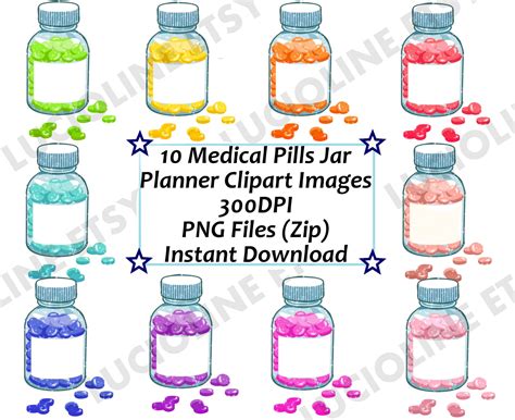 Medical Pills Label Organizer Clipart X10 PNG 300dpi Counter Pharmacy ...