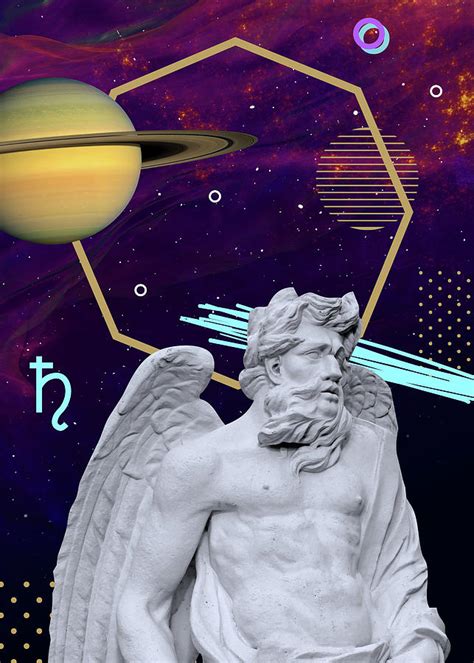 Ancient Gods and Planets - Saturn/Cronus Digital Art by Mike Airlino - Fine Art America