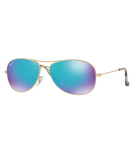 Lyst - Ray-Ban Chromance Polarized Mirrored Aviator Sunglasses in Blue ...