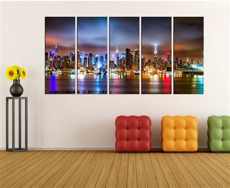 New York Skyline Canvas Print New York Wall Art Modern Canvas - Etsy