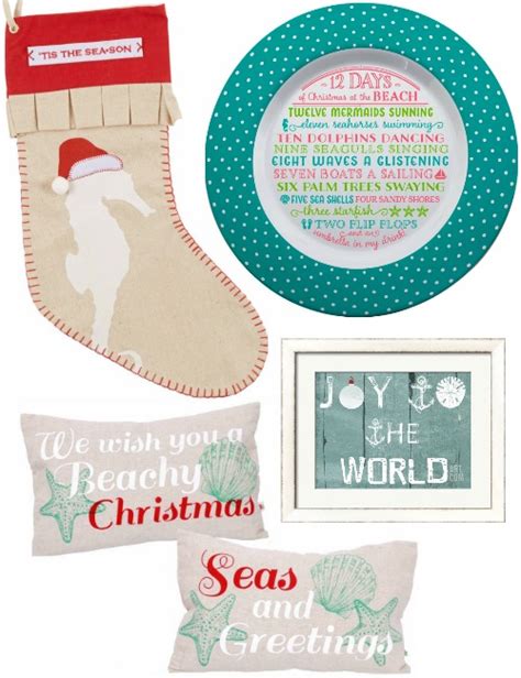 Beach Christmas Quote Decorations - Coastal Decor Ideas and Interior Design Inspiration Images