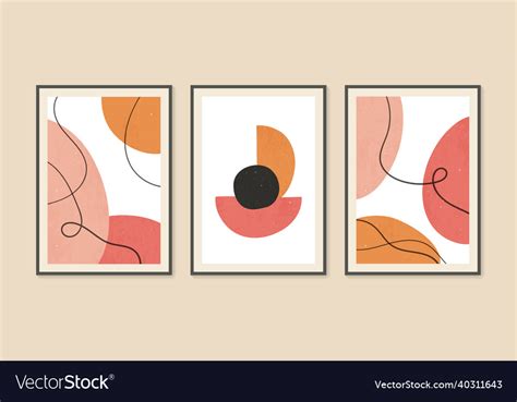 Modern abstract painting set of geometric shapes Vector Image