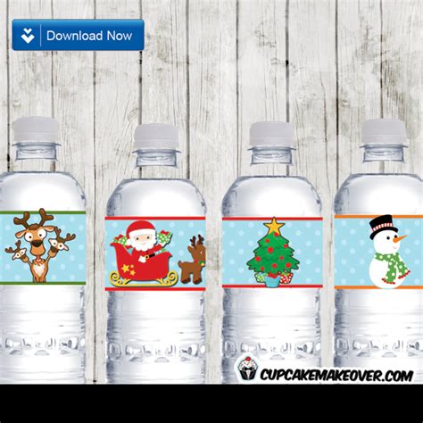 Christmas Water Bottle Labels – INSTANT DOWNLOAD - Cupcakemakeover