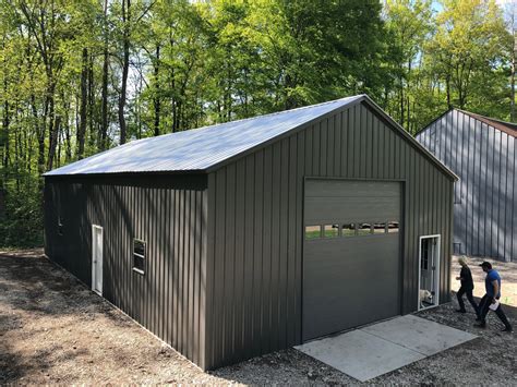 28x50x12 Steel Pole Barn in Brighton, MI - Midwest Steel Carports