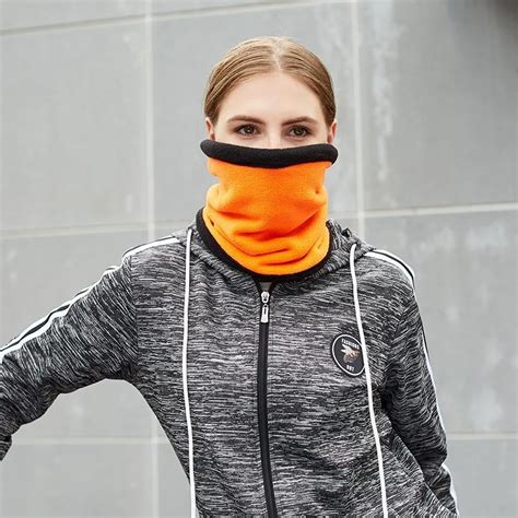 Unisex Polar Fleece Neck Warmer Winter Spring Warm Snood Scarf Men Women Outdoor Face Mask Ski ...